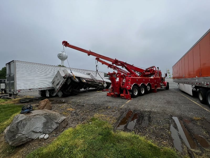 US-421 semi towing
